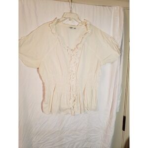 Women's Cato White Short Sleeve Blouse Size 22/24W (H390)